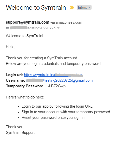 email to login